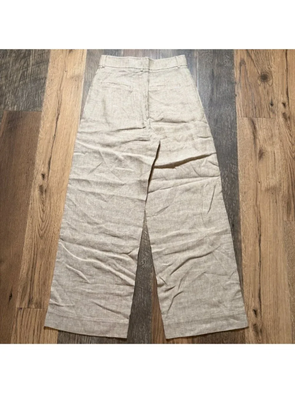 Everlane The Linen Way High Drape Pant Cornstalk Chambray Size 4 NWT